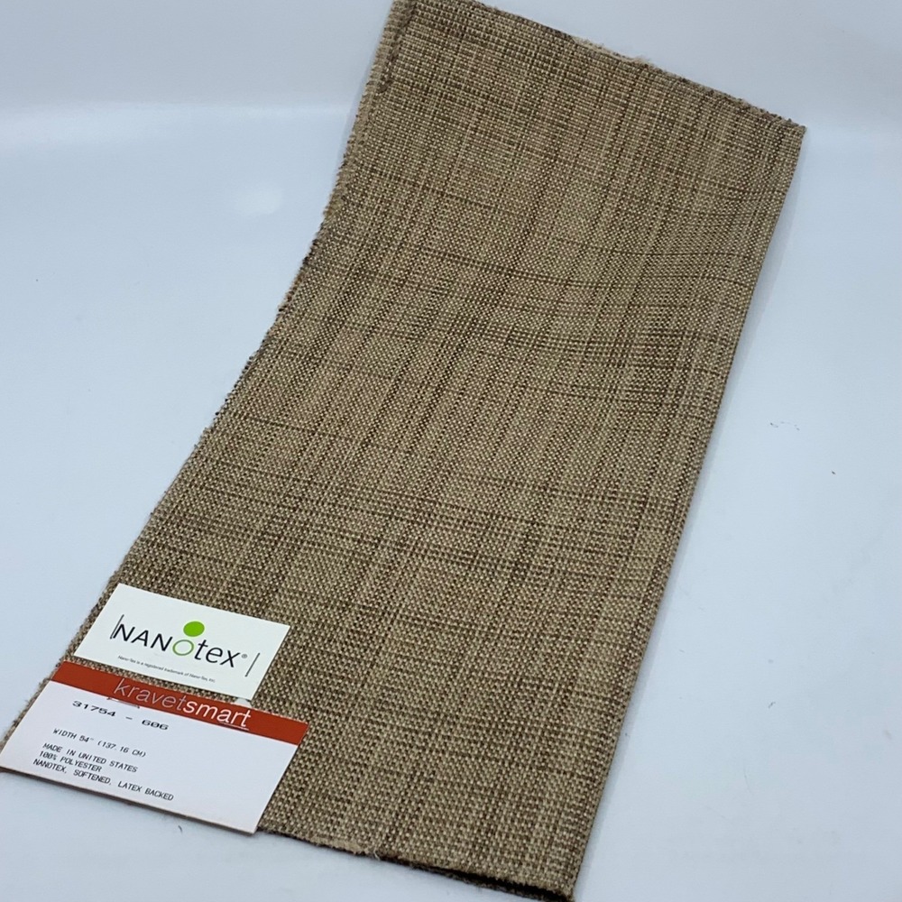KravetSmart Nanotex Fabric Sample Brown Woven Textured Remnant Craft
